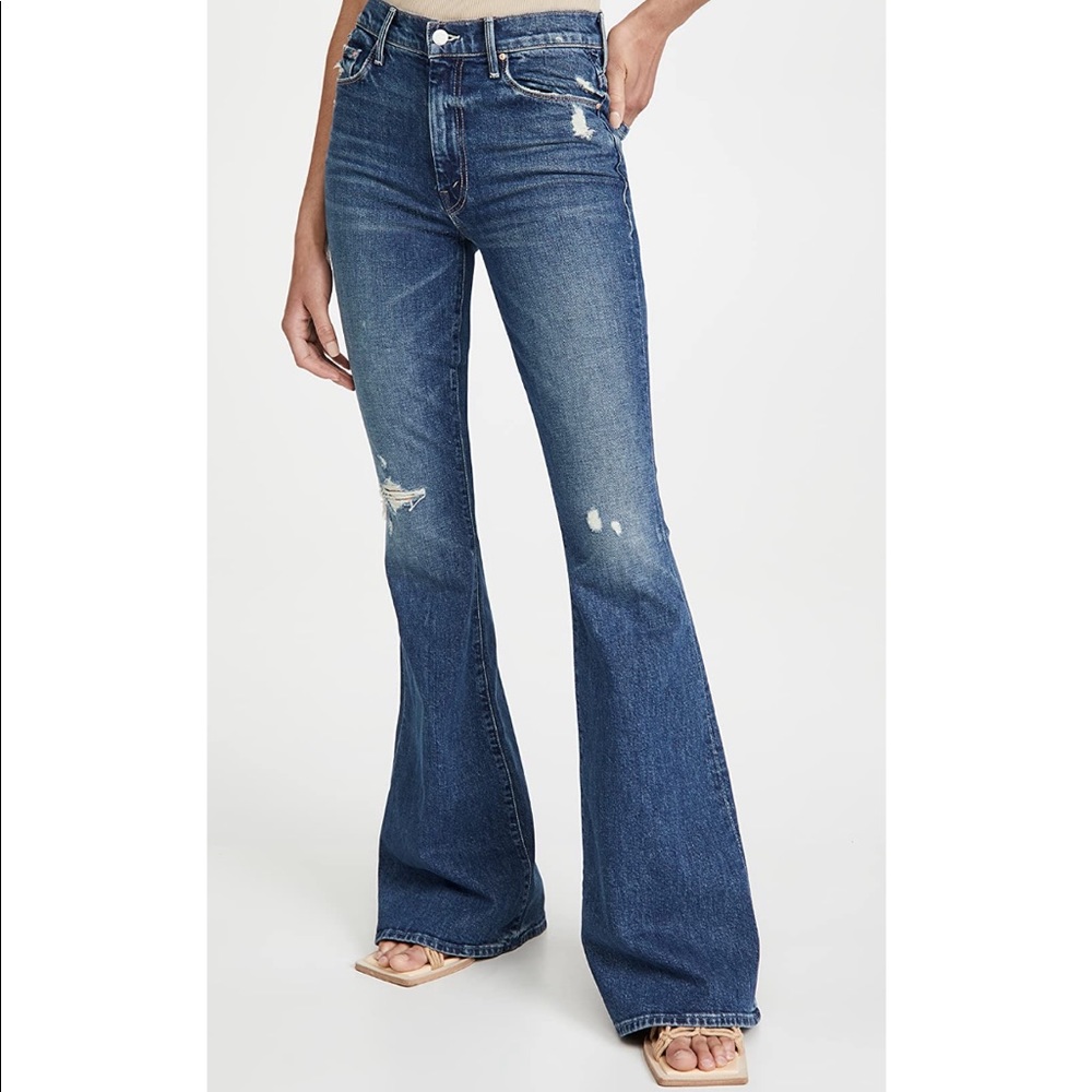 NEW NWT MOTHER SUPERIOR HIGH RISE SUPER CRUISER FLARED JEANS BORN TO BITE 25!